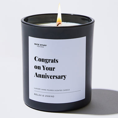 Congrats on Your Anniversary - Large Black Luxury Candle 62 Hours