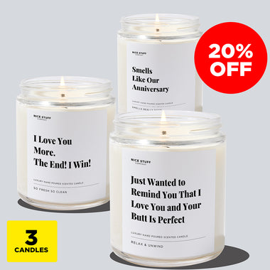 Just Wanted To Remind You, I Love You More and Smells Like Our Anniversary Bundle (3 Candles)