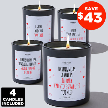 TREAT YOUR HUSBAND VALENTINE'S DAY GIFT BUNDLE (4 Candles)