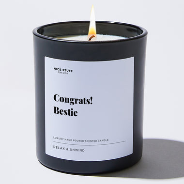 Congrats! Bestie - Large Black Luxury Candle 62 Hours