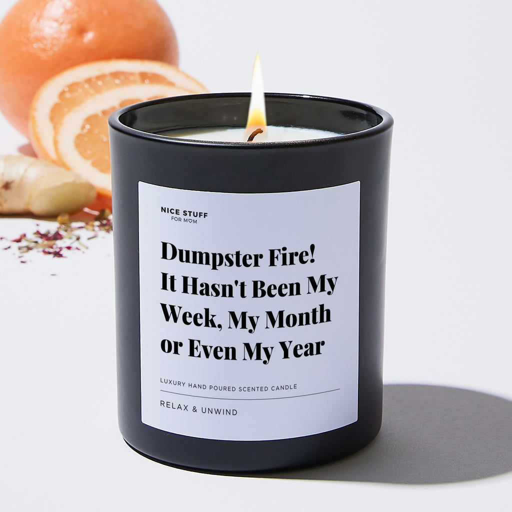 Dumpster Fire! It Hasn't Been My Week, My Month or Even My Year - Large Black Luxury Candle 62 Hours