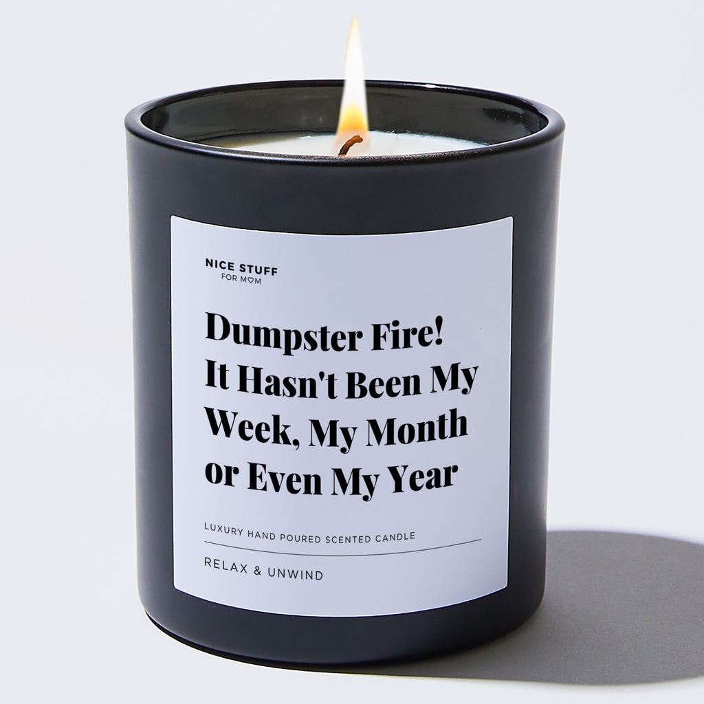 Dumpster Fire! It Hasn't Been My Week, My Month or Even My Year - Large Black Luxury Candle 62 Hours
