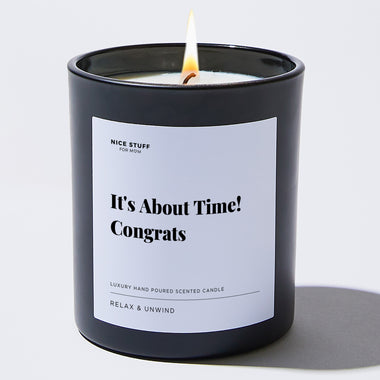 It's About Time! Congrats - Large Black Luxury Candle 62 Hours