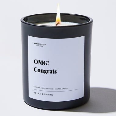 OMG! Congrats - Large Black Luxury Candle 62 Hours
