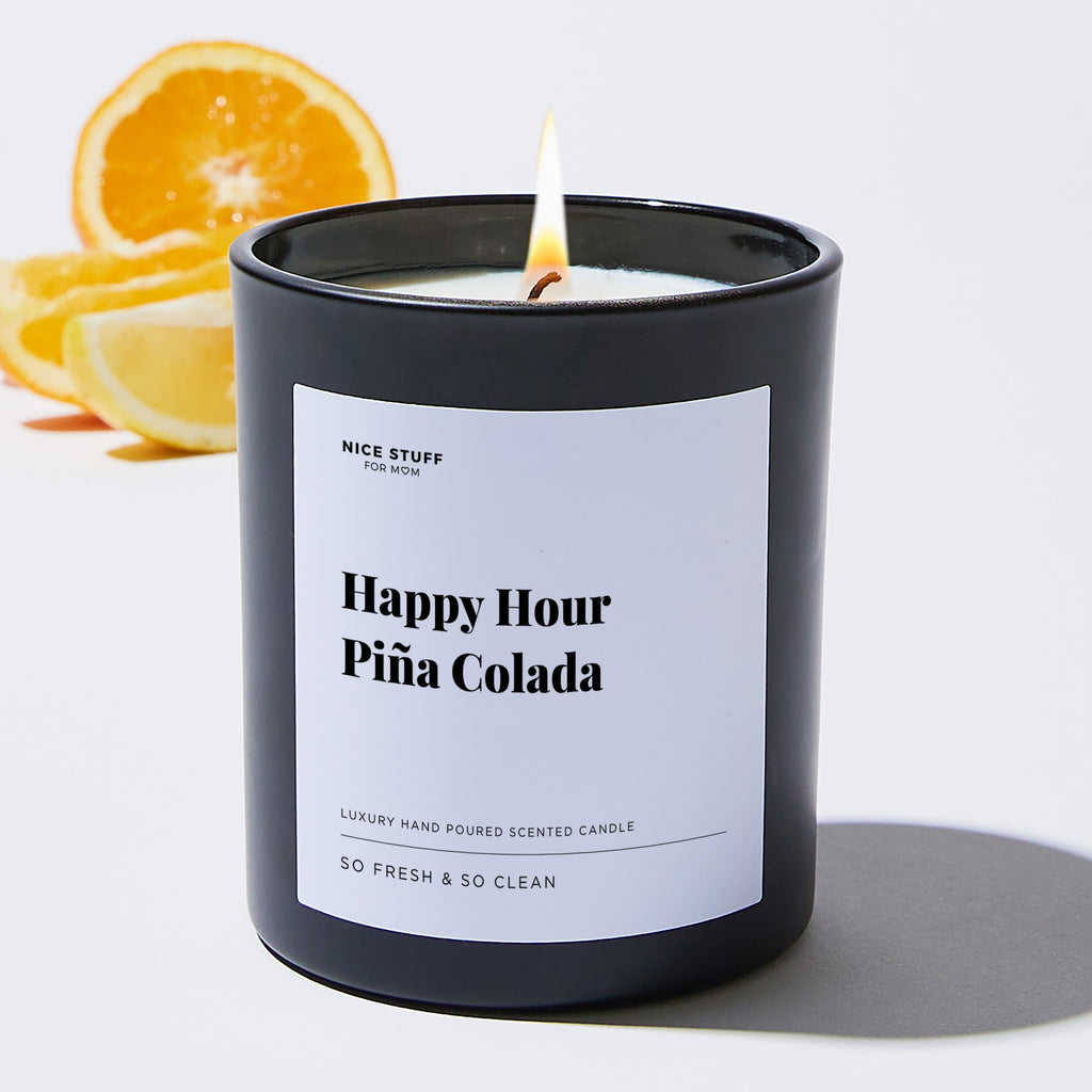 Happy Hour Piña Colada - Large Black Luxury Candle 62 Hours
