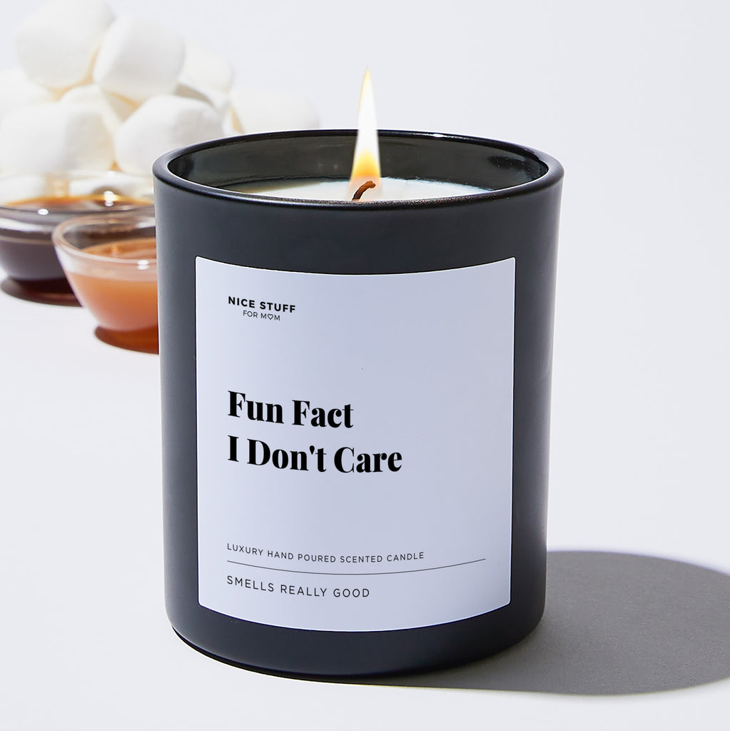 Fun Fact I Don't Care - Large Black Luxury Candle 62 Hours