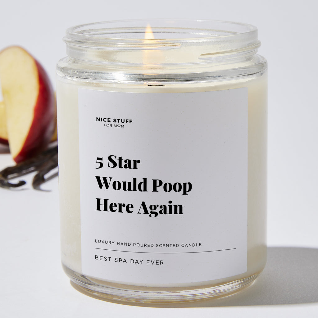 5 Star Would Poop Here Again - Luxury Candle Jar 35 Hours