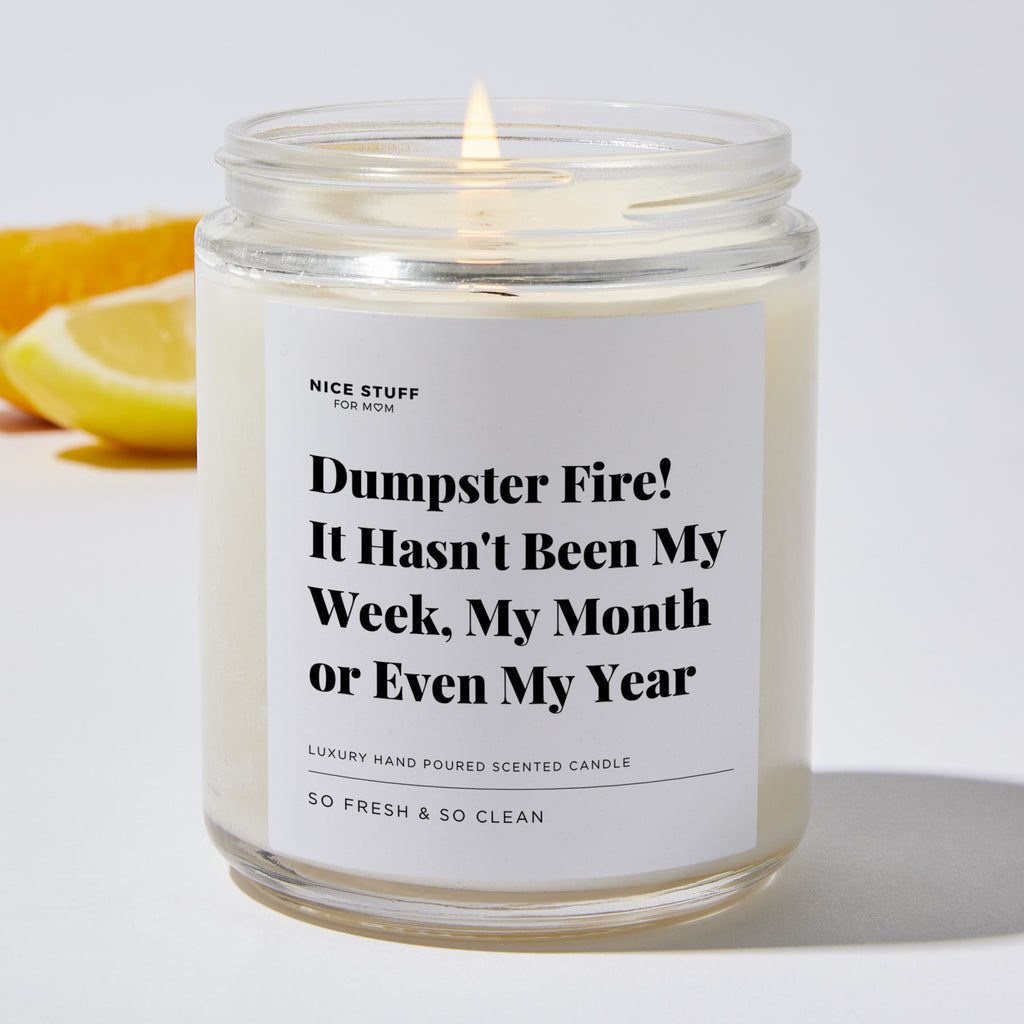 Dumpster Fire! It Hasn't Been My Week, My Month or Even My Year - Luxury Candle Jar 35 Hours
