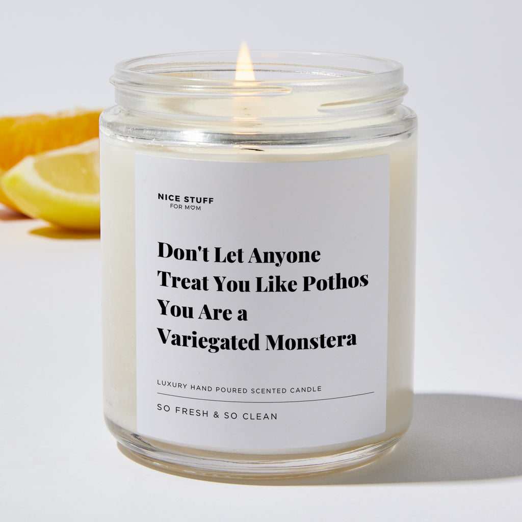 Don't Let Anyone Treat You Like Pothos, You Are a Variegated Monstera - Luxury Candle Jar 35 Hours