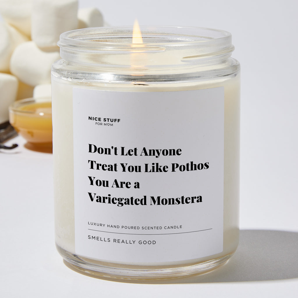 Don't Let Anyone Treat You Like Pothos, You Are a Variegated Monstera - Luxury Candle Jar 35 Hours