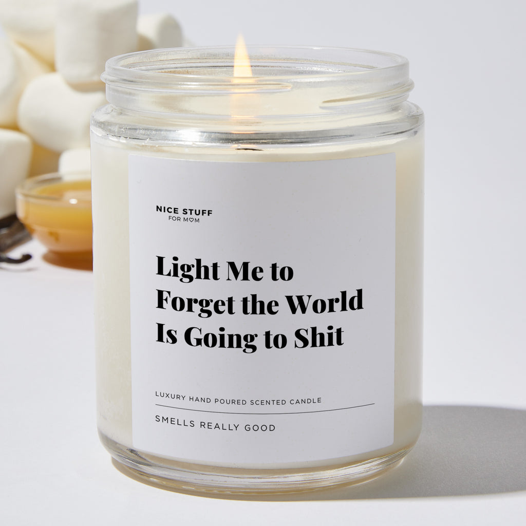 Light Me to Forget the World is Going to Shit - Luxury Candle Jar 35 Hours