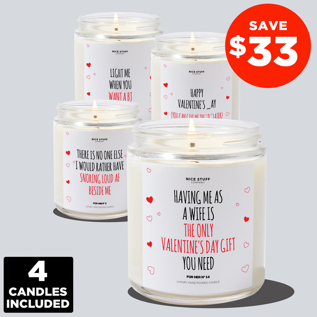 TREAT YOUR HUSBAND VALENTINE'S DAY GIFT BUNDLE (4 Candles)