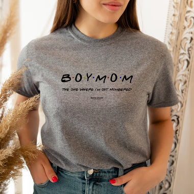 Boymom The One Where I'm Outnumbered - Mom T-Shirt for Women
