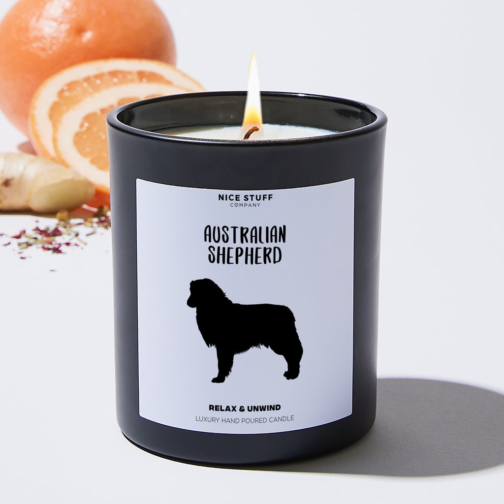 Australian Shepherd - Pets Black Luxury Candle 62 Hours