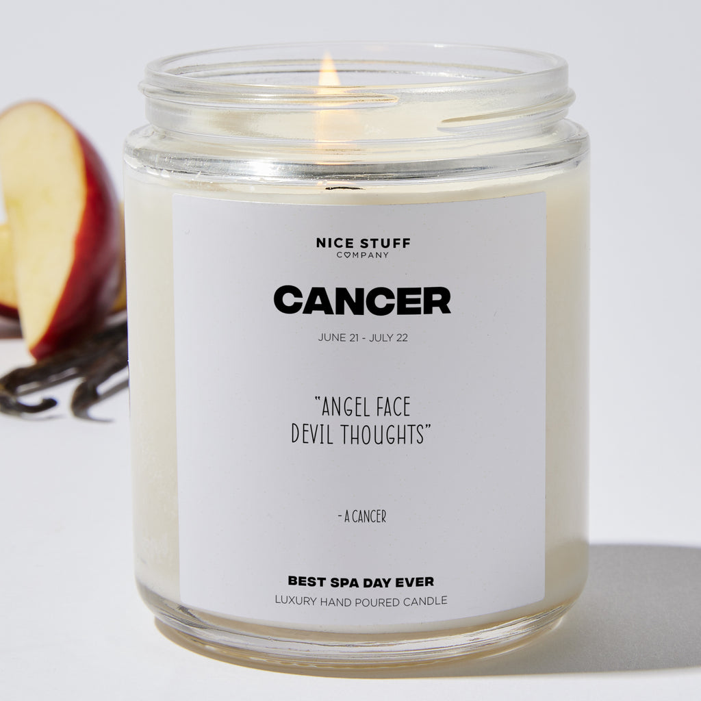 Angel face devil thoughts - Cancer Zodiac Luxury Candle Jar 35 Hours