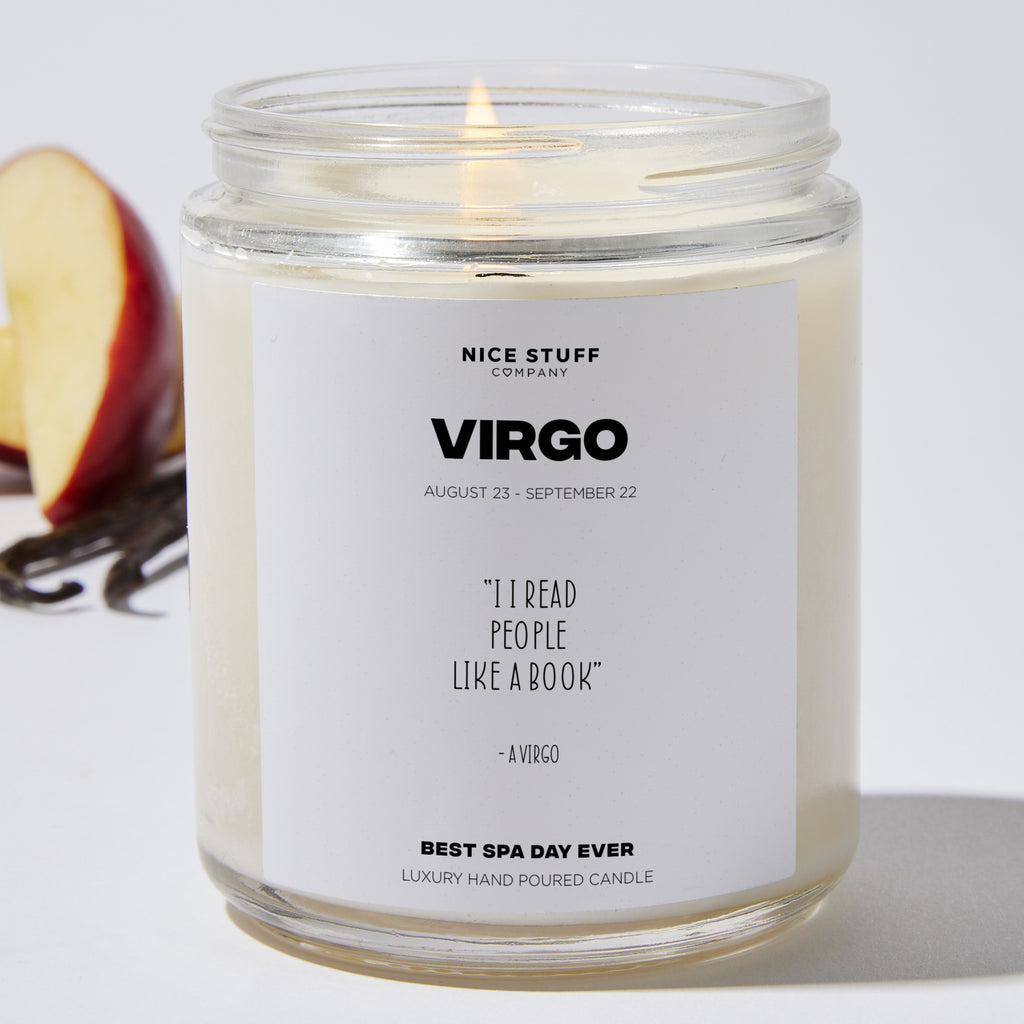 I read people like a book - Virgo Zodiac Luxury Candle Jar 35 Hours