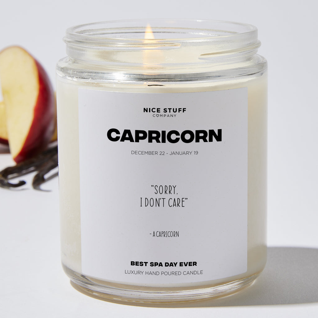 Sorry, I don't care - Capricorn Zodiac Luxury Candle Jar 35 Hours
