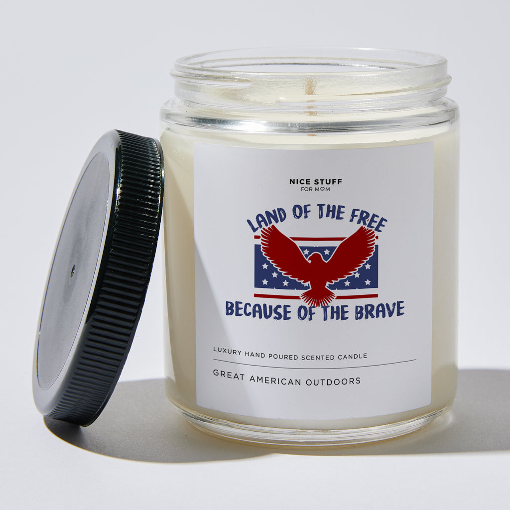 Land of the Free Because of the Brave - Luxury Candle Jar 35 Hours