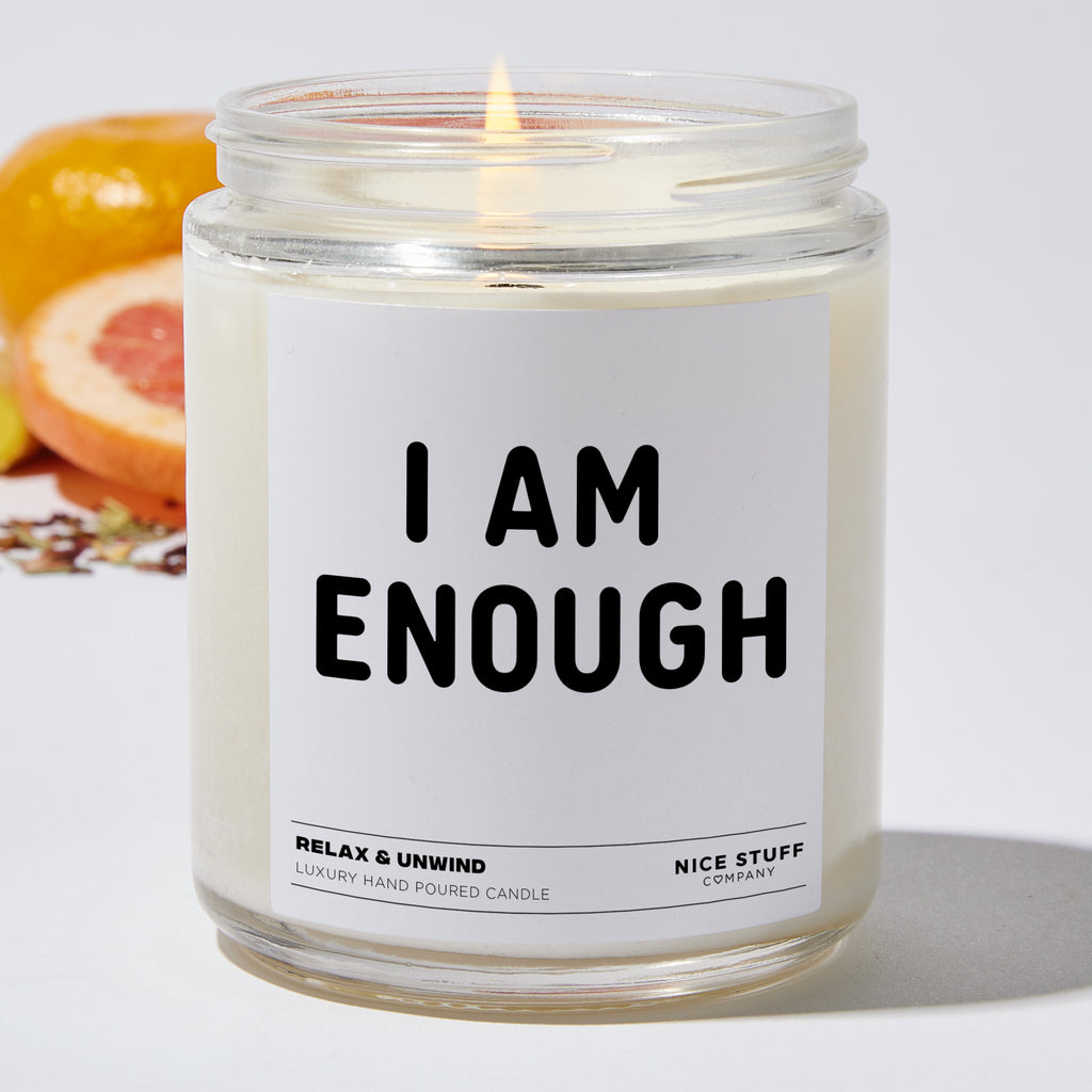 I am enough  - Funny Luxury Candle Jar 35 Hours