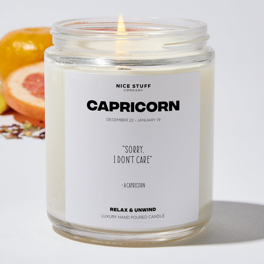 Sorry, I don't care - Capricorn Zodiac Luxury Candle Jar 35 Hours