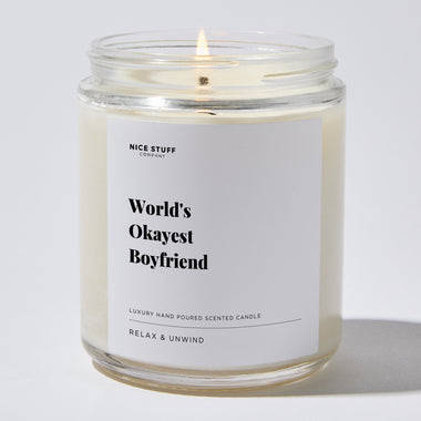 Candles - World's Okayest Boyfriend - Valentines - Nice Stuff For Mom