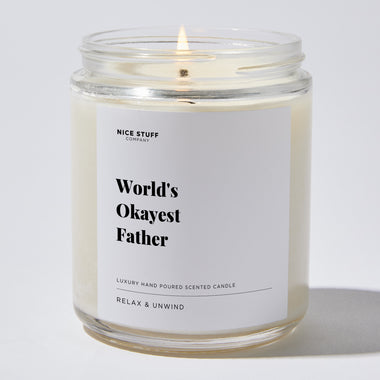 Candles - World's Okayest Father - Father's Day - Nice Stuff For Mom