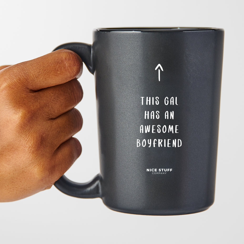This Gal Has an Awesome Boyfriend - Valentine's Gifts Matte Black Coffee Mug