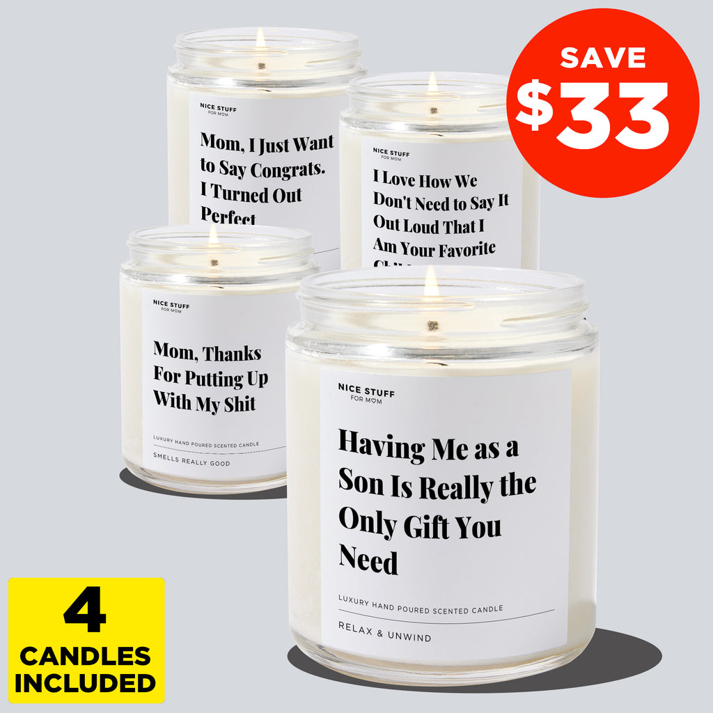 Treat Your Mom Bundle From The Best Son (4 Candles) – Nice Stuff For Mom
